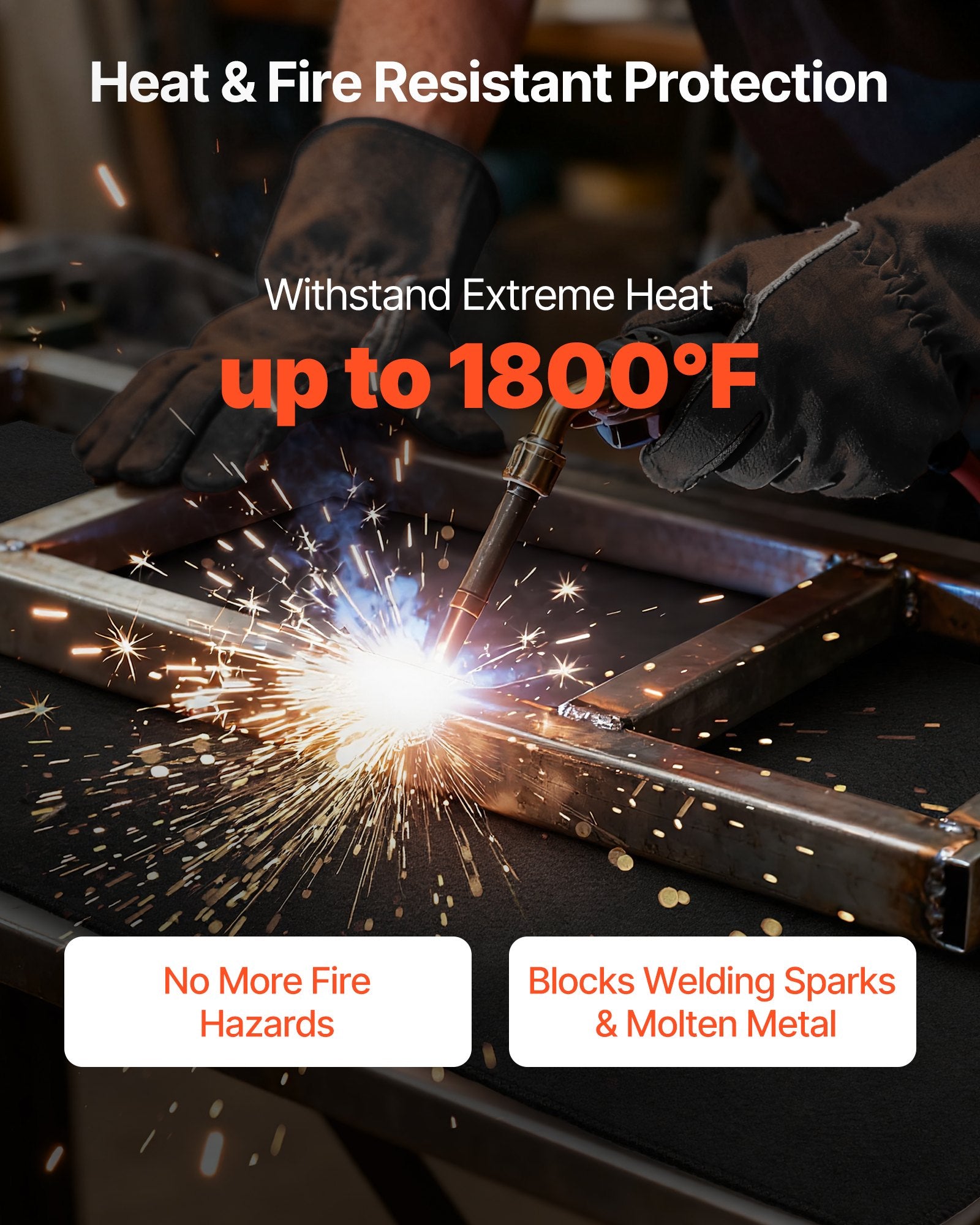 Wedding Favours: VEVOR Carbon Felt Welding Blankets, 2-Pack 508mm x 914mm Flame Retardant Welding Blanket, Up to 1800°F Heat Resistant Safety Protection Blanket, 3.5mm Thickened Carbon Fiber Fireproof Insulation Mat