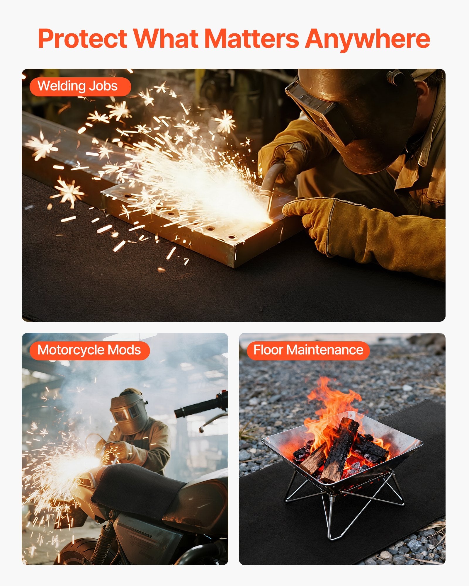 Wedding Favours: VEVOR Carbon Felt Welding Blankets, 2-Pack 508mm x 914mm Flame Retardant Welding Blanket, Up to 1800°F Heat Resistant Safety Protection Blanket, 3.5mm Thickened Carbon Fiber Fireproof Insulation Mat