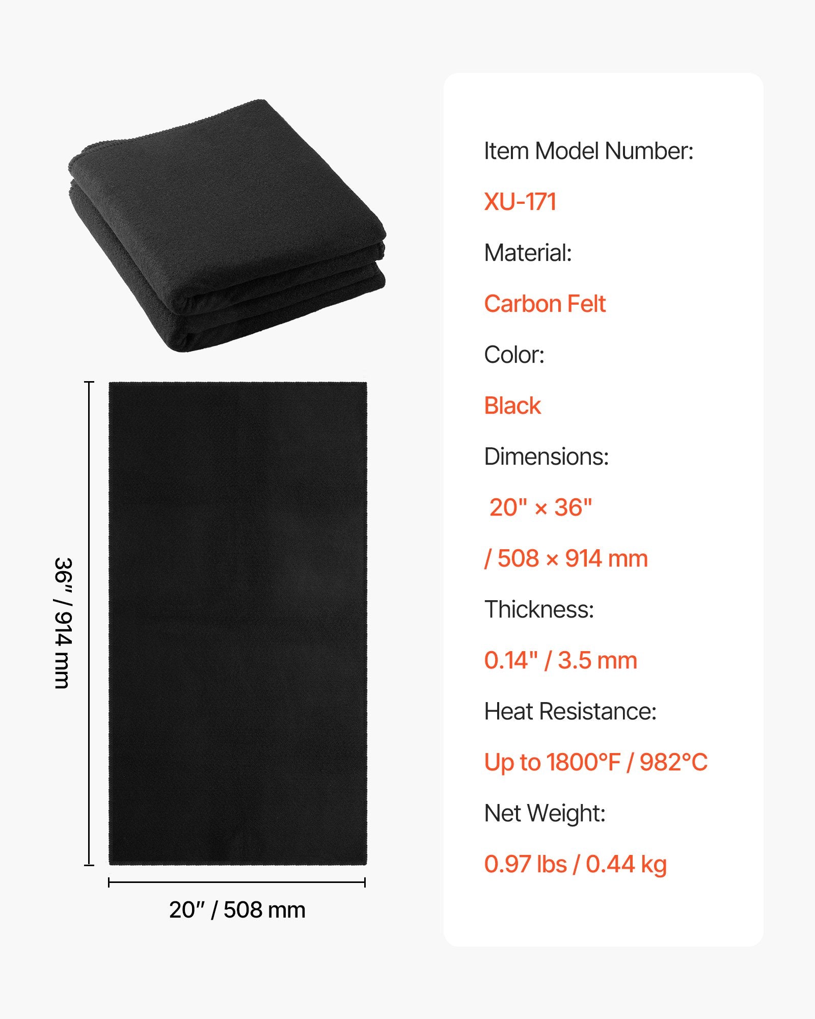 Wedding Favours: VEVOR Carbon Felt Welding Blankets, 2-Pack 508mm x 914mm Flame Retardant Welding Blanket, Up to 1800°F Heat Resistant Safety Protection Blanket, 3.5mm Thickened Carbon Fiber Fireproof Insulation Mat