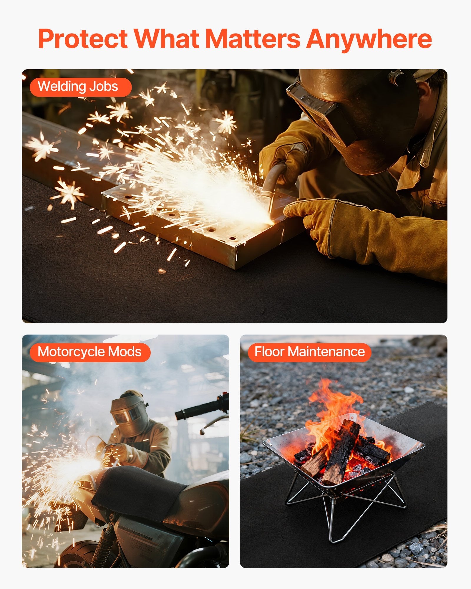 Wedding Favours: VEVOR Carbon Felt Welding Blanket, 1016mm x 1016mm Flame Retardant Welding Blanket, Up to 1800°F Heat Resistant Safety Protection Blanket, 3.5mm Thickened Carbon Fiber Fireproof Insulation Mat Pad