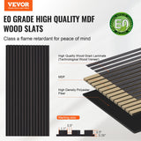 Audio Accessories: VEVOR Wood Slat Acoustic Panels 23.6 x 47.2 inch for Modern Wall Decor Black Oak