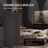 Audio Accessories: VEVOR Wood Slat Acoustic Panels 23.6 x 47.2 inch for Modern Wall Decor Black Oak