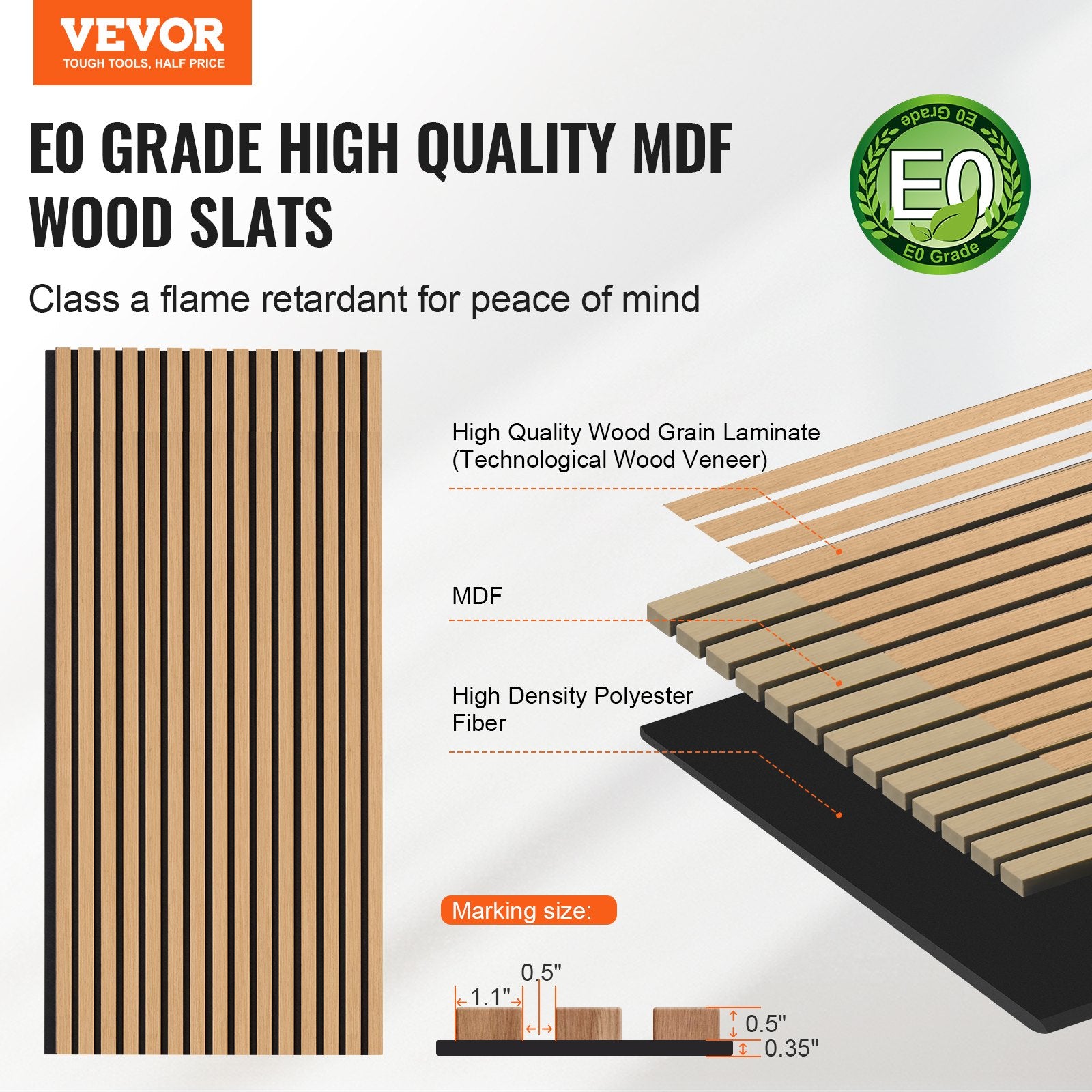 Audio Accessories: VEVOR Wood Slat Acoustic Panels 23.6 x 47.2 inch for Modern Wall Decor Light Oak