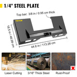 Automotive Parts: VEVOR Universal Skid Steer Mount Plate 6.35mm Thick Skid Steer Plate Attachment1360.78kgWeight Capacity Quick Attach Mount Plate Steel Adapter Loader Easy to Weld or Bolt to Different Accessories Gray