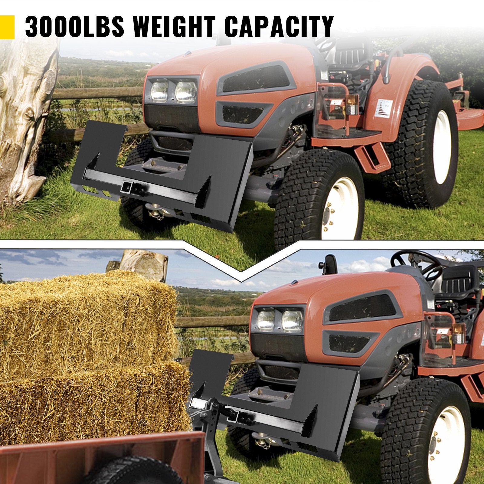 Automotive Repair & Speciality Tools: VEVOR Universal Skid Steer Mount Plate 6.35mmThick Skid Steer Plate Attachment1360.78kgWeight Capacity Quick Attach Mount Plate Steel Adapter Loader Easy to Weld or Bolt to Different Accessories Black