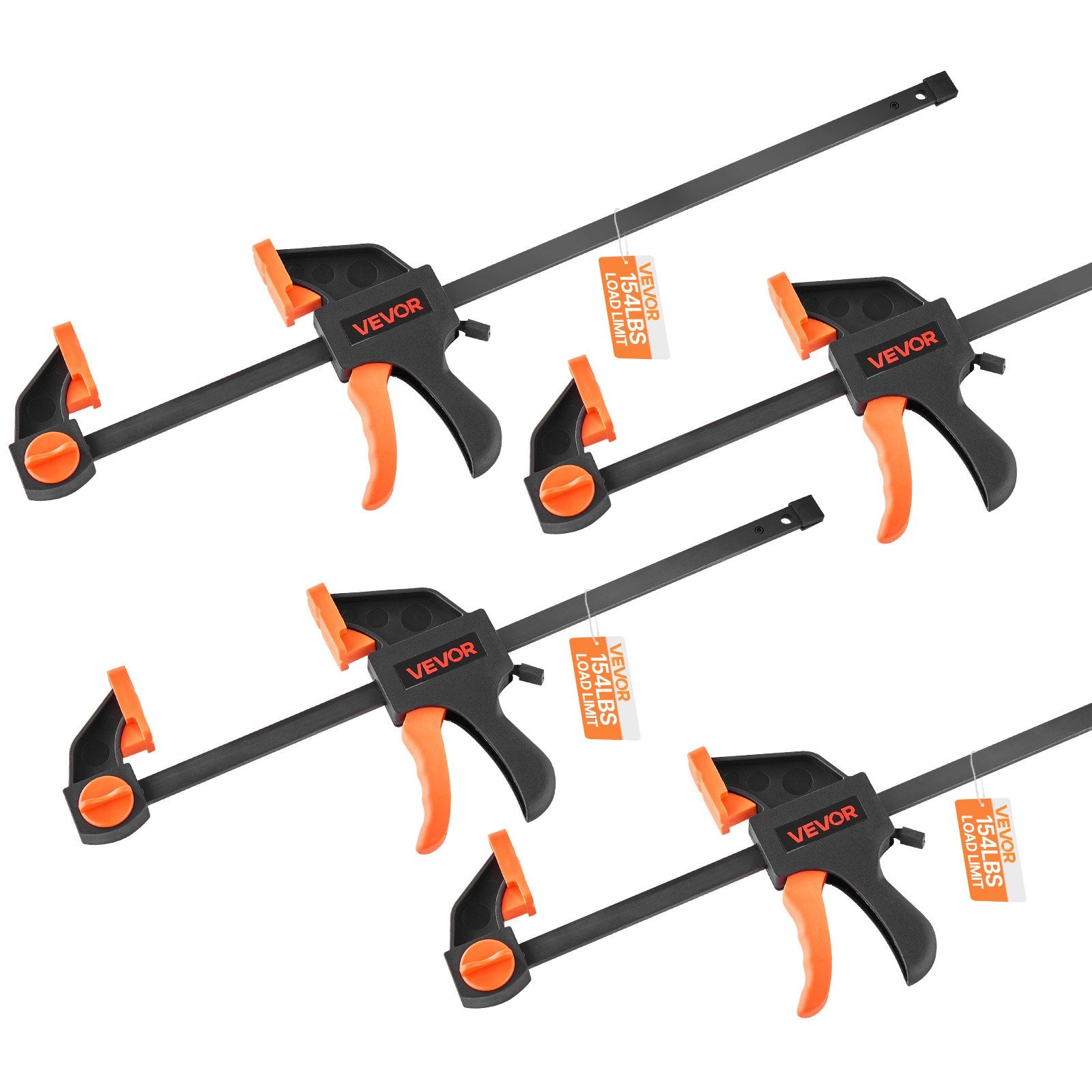 Air Pumps: VEVOR Bar Clamps for Woodworking, 2-Pack 30.48 cm and 2-Pack 15.24 cm, One-Handed Clamp/Spreader, Quick-Grip F-Clamp with 70 kg Load Limit, Premium Plastic and Steel, for Woodworking Metal working