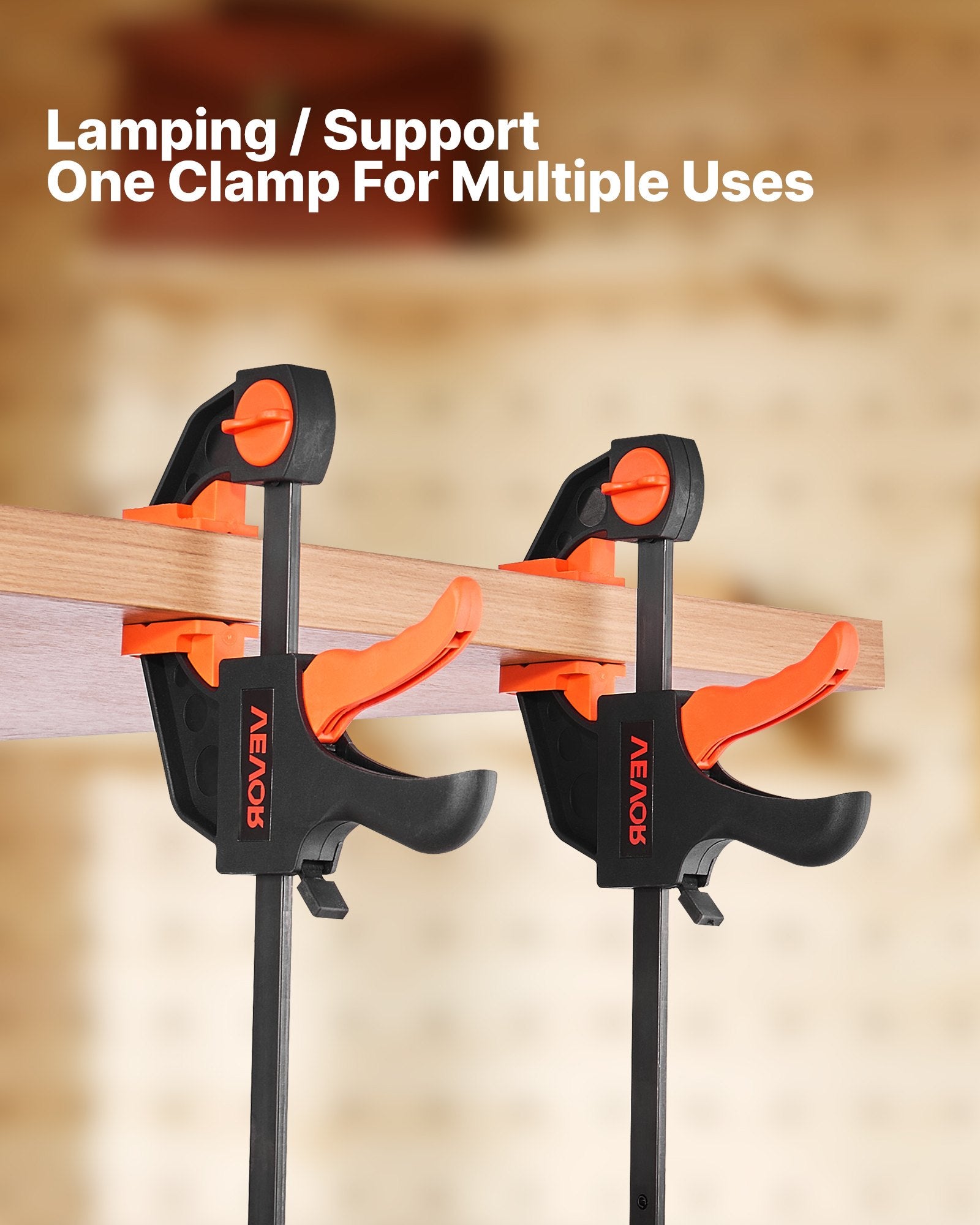 Air Pumps: VEVOR Bar Clamps for Woodworking, 2-Pack 30.48 cm and 2-Pack 15.24 cm, One-Handed Clamp/Spreader, Quick-Grip F-Clamp with 70 kg Load Limit, Premium Plastic and Steel, for Woodworking Metal working