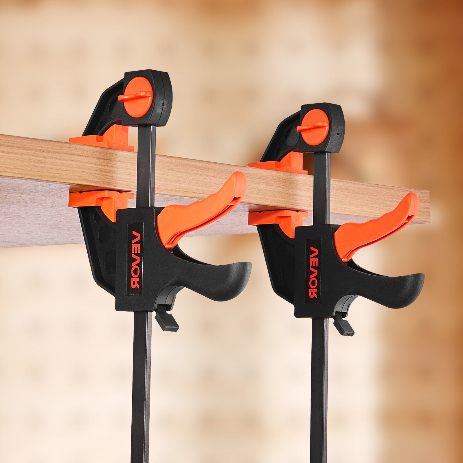 Air Pumps: VEVOR Bar Clamps for Woodworking, 2-Pack 30.48 cm and 2-Pack 15.24 cm, One-Handed Clamp/Spreader, Quick-Grip F-Clamp with 70 kg Load Limit, Premium Plastic and Steel, for Woodworking Metal working