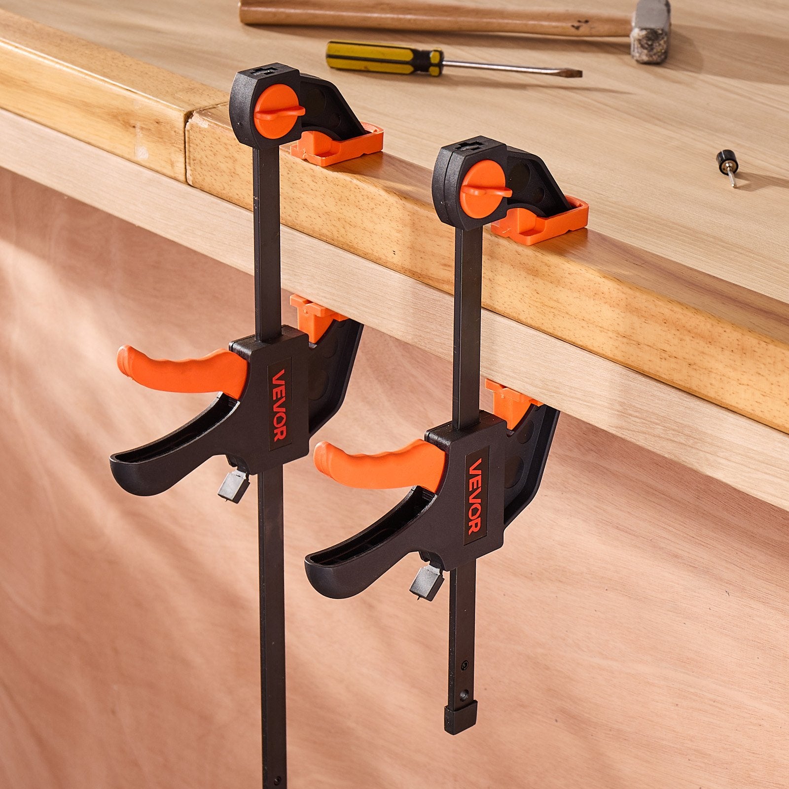 Air Pumps: VEVOR Bar Clamps for Woodworking, 2-Pack 30.48 cm and 2-Pack 15.24 cm, One-Handed Clamp/Spreader, Quick-Grip F-Clamp with 70 kg Load Limit, Premium Plastic and Steel, for Woodworking Metal working