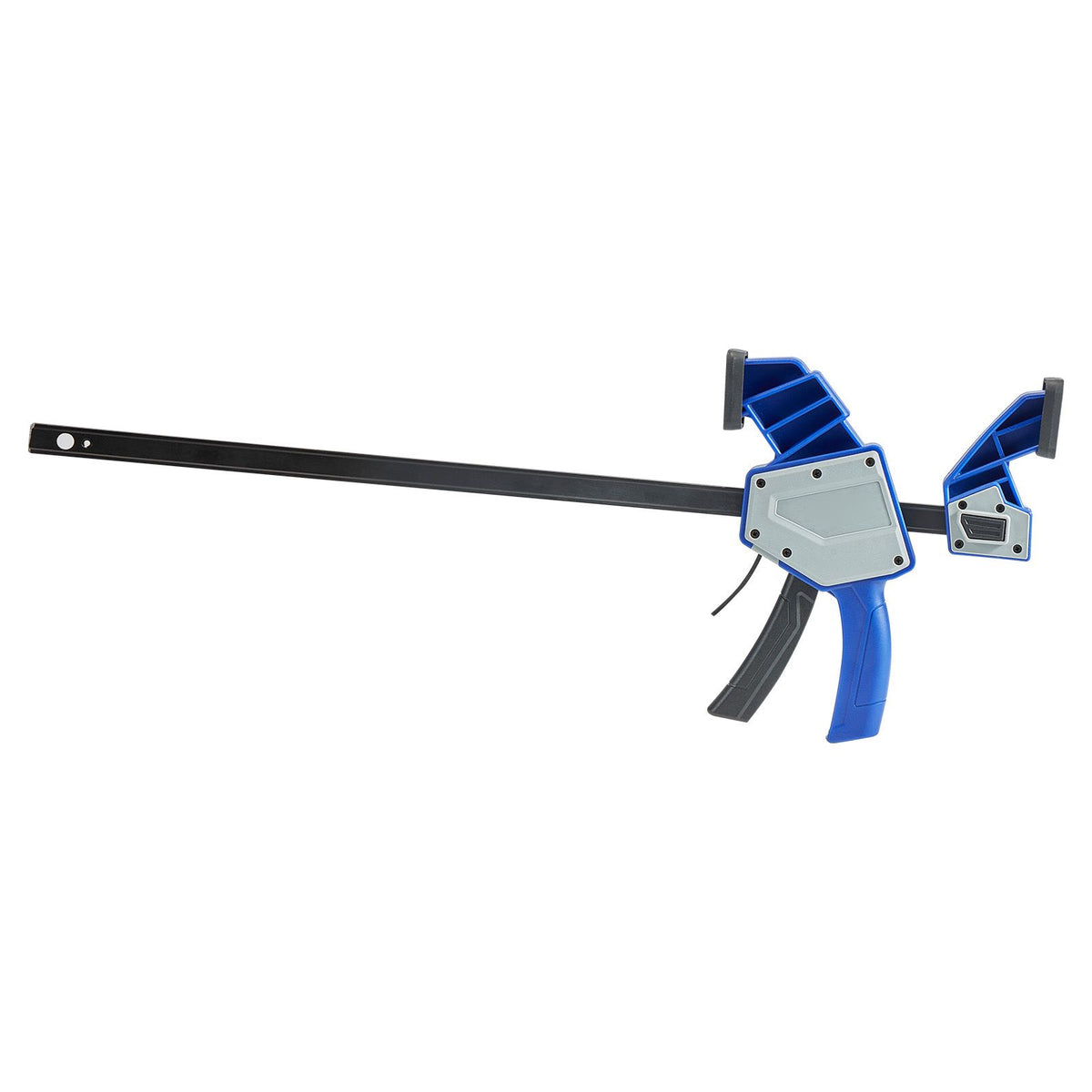Bar Clamps for Woodworking, 2-Pack 60.96 cm One-Handed Clamp/Spreader, Quick-Grip F-Clamp with 154 kg Load Limit, Premium Plastic and Carbon Steel, for Woodworking Metal working, Blue + Black