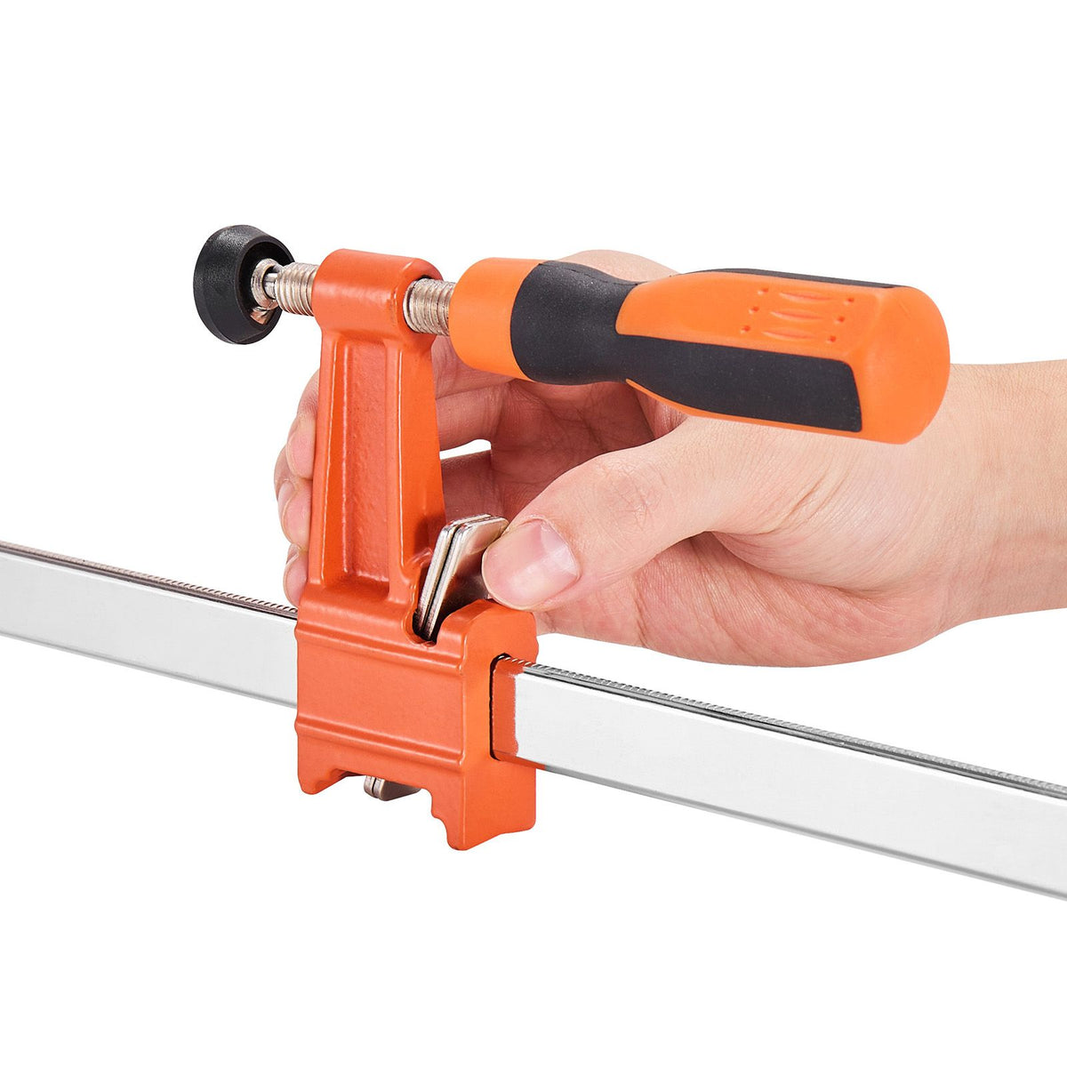 Bar Clamps for Woodworking, 2-Pack 610 mm Opening, Lockable F-Clamp with 272 kg Load Limit, 63.5 mm Depth, Cast Iron and Carbon Steel, Easy to Use, Wood Clamps for Woodworking Metal Working
