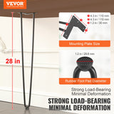 Table Tops & Bases: VEVOR 711.2MM Hairpin Furniture Legs, Metal Home DIY Projects for Nightstand, Coffee Table, Desk, 226.8KG Load Capacity with Rubber Floor Protectors, Metal Heavy Duty Sturdy Modern Table Legs, 4PCS