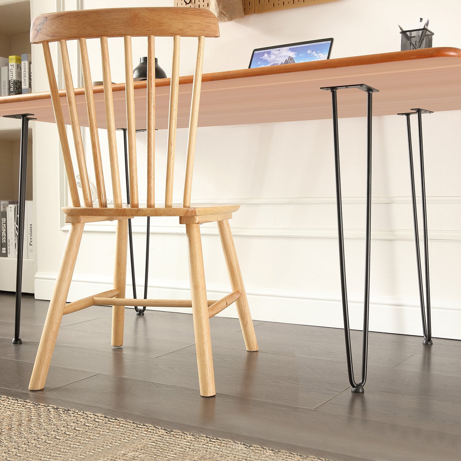 711.2MM Hairpin Furniture Legs, Metal Home DIY Projects for Nightstand, Coffee Table, Desk, 226.8KG Load Capacity with Rubber Floor Protectors, Metal Heavy Duty Sturdy Modern Table Legs, 4PCS