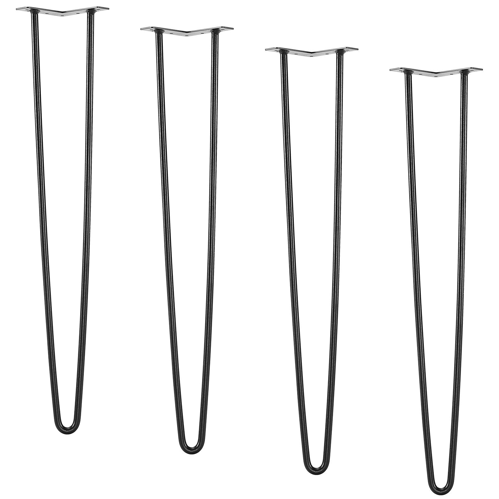 711.2MM Hairpin Furniture Legs, Metal Home DIY Projects for Nightstand, Coffee Table, Desk, 226.8KG Load Capacity with Rubber Floor Protectors, Metal Heavy Duty Sturdy Modern Table Legs, 4PCS