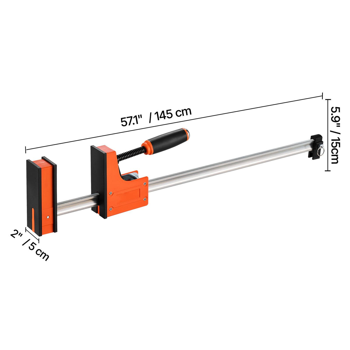 Bar Clamps for Woodworking, 2-Pack 76.2 cm Parallel Clamp Set, F-Clamp with 680 kg Load Limit, Even Pressure, High-strength Plastic and Carbon Steel, for Woodworking Metal Working, Orange