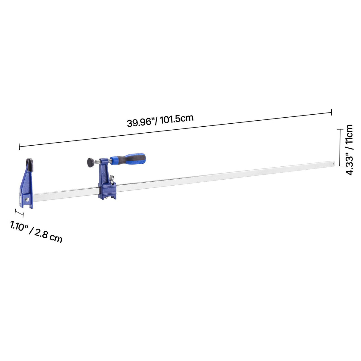 Bar Clamps for Woodworking, 4-Pack 91.4 cm Opening, Lockable F-Clamp with 272 kg Load Limit, 63.5 mm Depth, Cast Iron and Carbon Steel, Easy to Use, Wood Clamps for Woodworking Metal Working