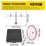 Audio Accessories: VEVOR Adjustable Hole Saw Cutter Kit, 1-5/8"" to 11-13 /16"" (40-300 mm), Recessed Hole Saw with PC Dust Shield, Two Replaceable Pilot Drill Bits, for Recessed Lights, Ceiling Speakers, Vent Holes