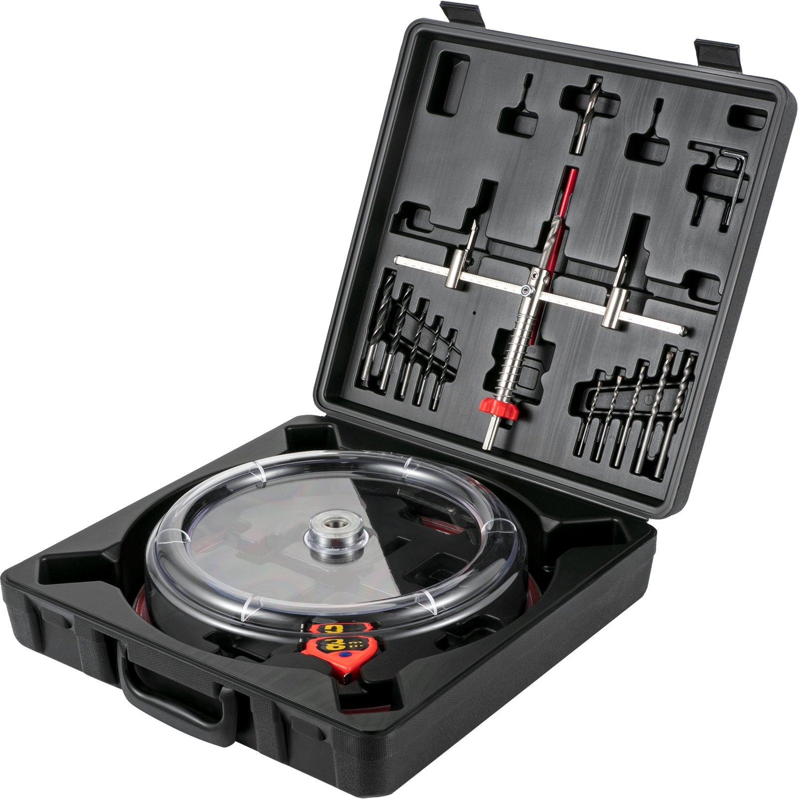Audio Accessories: VEVOR Adjustable Hole Saw Cutter Kit, 1-5/8"" to 11-13 /16"" (40-300 mm), Recessed Hole Saw with PC Dust Shield, Two Replaceable Pilot Drill Bits, for Recessed Lights, Ceiling Speakers, Vent Holes