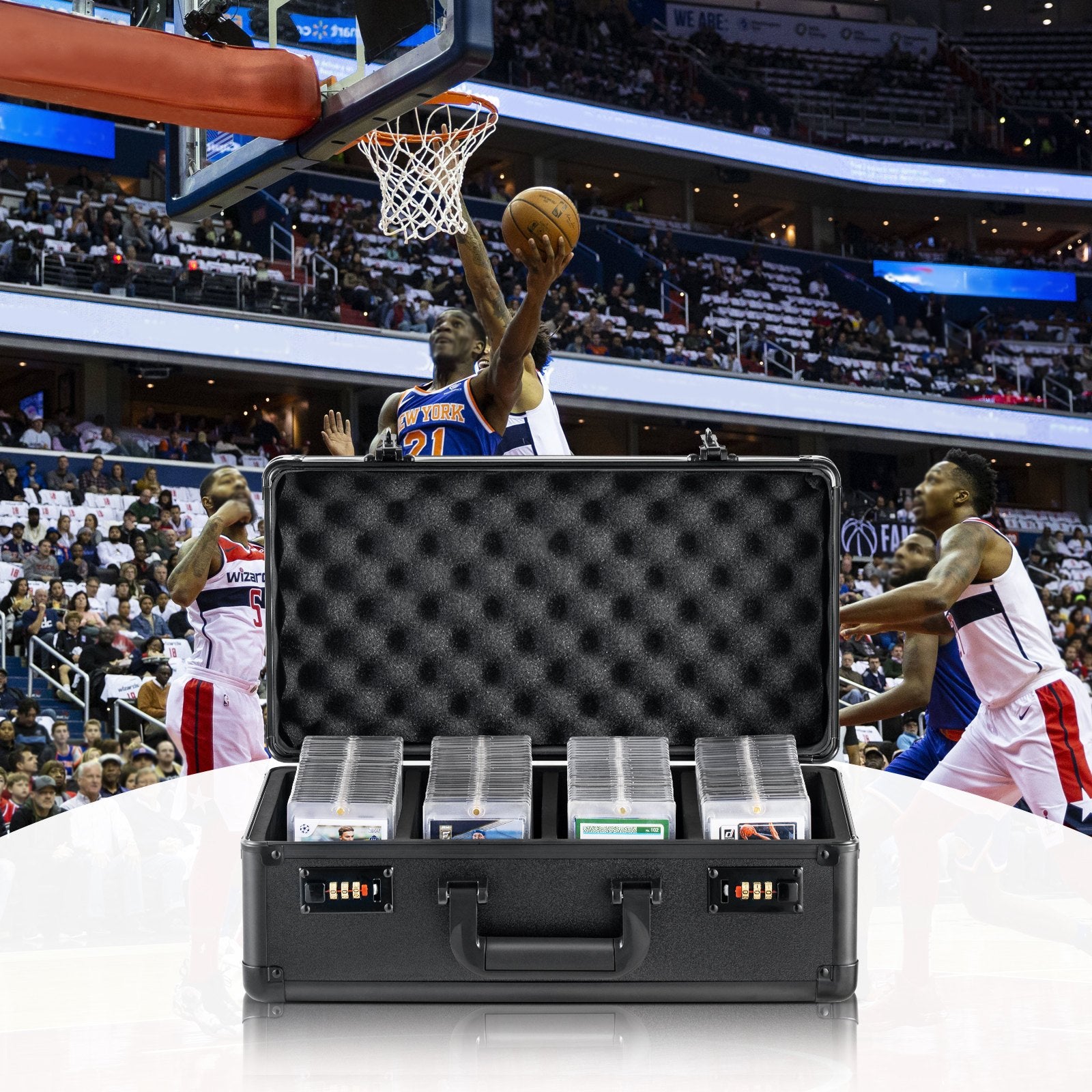 Wedding Favours: VEVOR Graded Card Storage Box, 4 Slots, Graded Sports Cards Holder Carrying Case with Coded Lock Foam Dividers, for 120 PSA Graded Cards 84 BGS Cards 96 SGC Cards 428 Top Loaders or 999+ Loose Cards