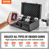 Wedding Favours: VEVOR Graded Card Storage Box, 5 Slots, Graded Sports Cards Holder Carrying Case with Coded Lock Foam Dividers, for 162 PSA Graded Cards 115 BGS Cards 130 SGC Cards 585 Top Loaders or 999+ Loose Cards