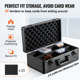 Cable Management: VEVOR Graded Card Storage Box, 4 Slots, Graded Sports Cards Holder Carrying Case with Key Lock Foam Dividers, for 108 PSA Graded Cards 76 BGS Cards 84 SGC Cards 388 Top Loaders or 999+ Loose Cards
