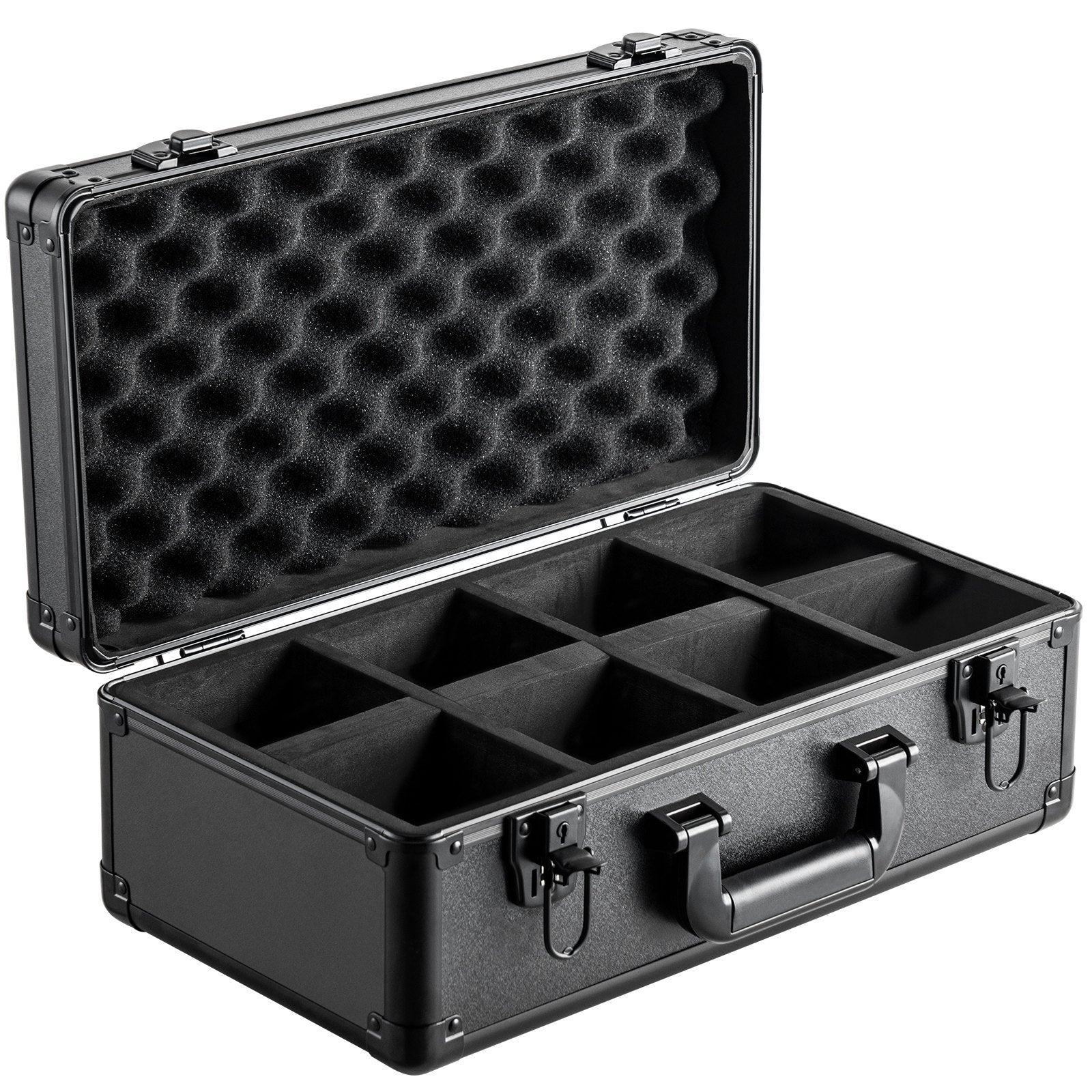 Cable Management: VEVOR Graded Card Storage Box, 4 Slots, Graded Sports Cards Holder Carrying Case with Key Lock Foam Dividers, for 108 PSA Graded Cards 76 BGS Cards 84 SGC Cards 388 Top Loaders or 999+ Loose Cards