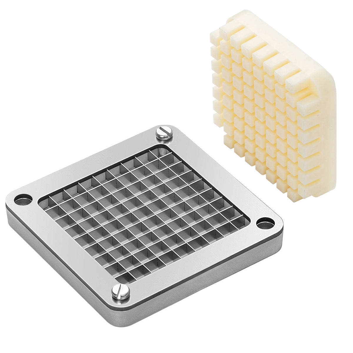 Replacement Chopper Blade, 3/8 inch, 3 PCS French Fry Blade Assembly with 6 Extra Knives, Stainless Steel Dicer Parts and Push Block for Cutting Potatoes Carrots Onions Cucumbers Mushrooms