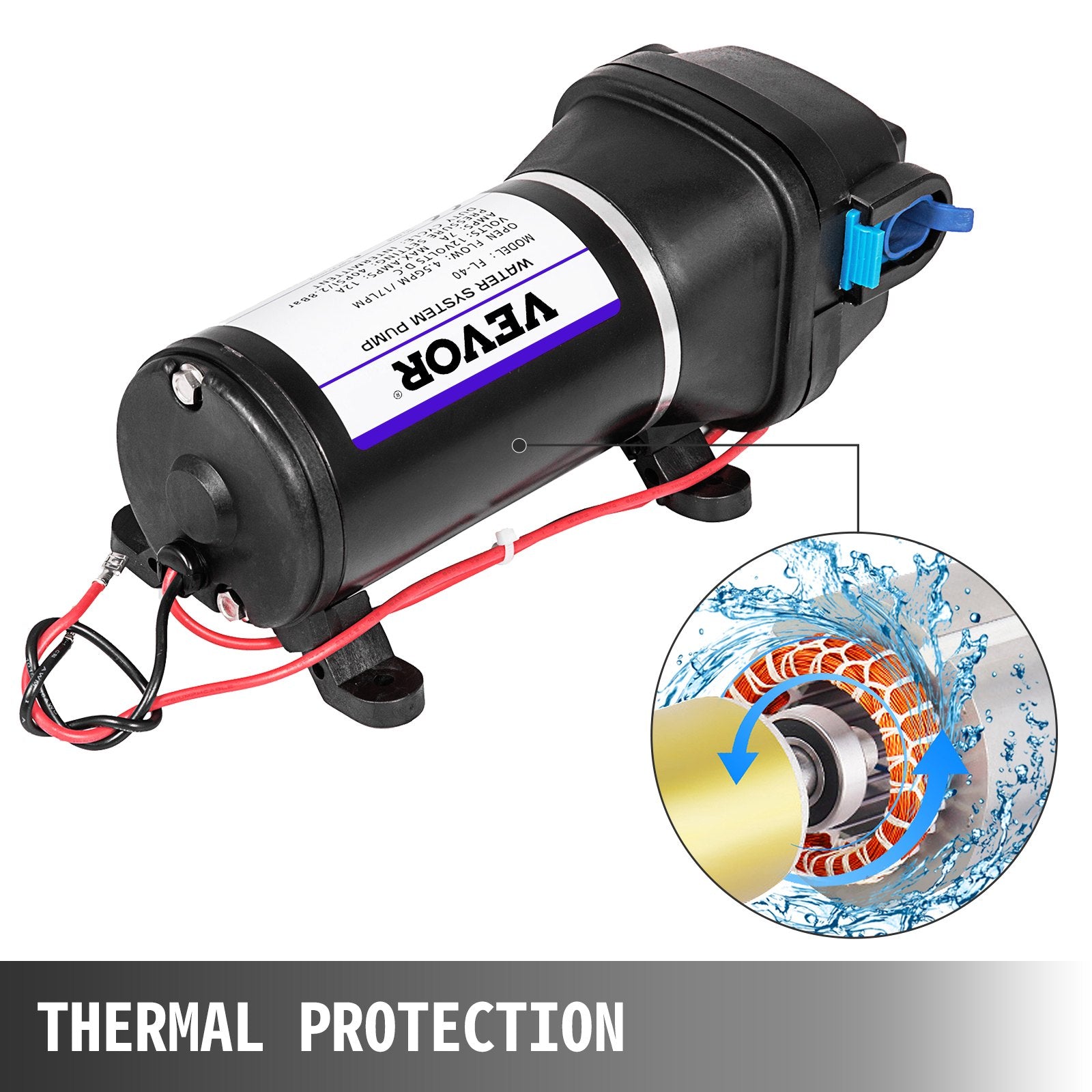 Fountain & Ponds Accessories: VEVOR Water Pressure Diaphragm Pump, 12V FL-40 High Pressure Diaphragm Water Pump, 40PSI Automatic Self Priming Water Pump, 17L/MIN Misting Booster Sprayer Diaphragm Pump for Caravan Boat RV Garden