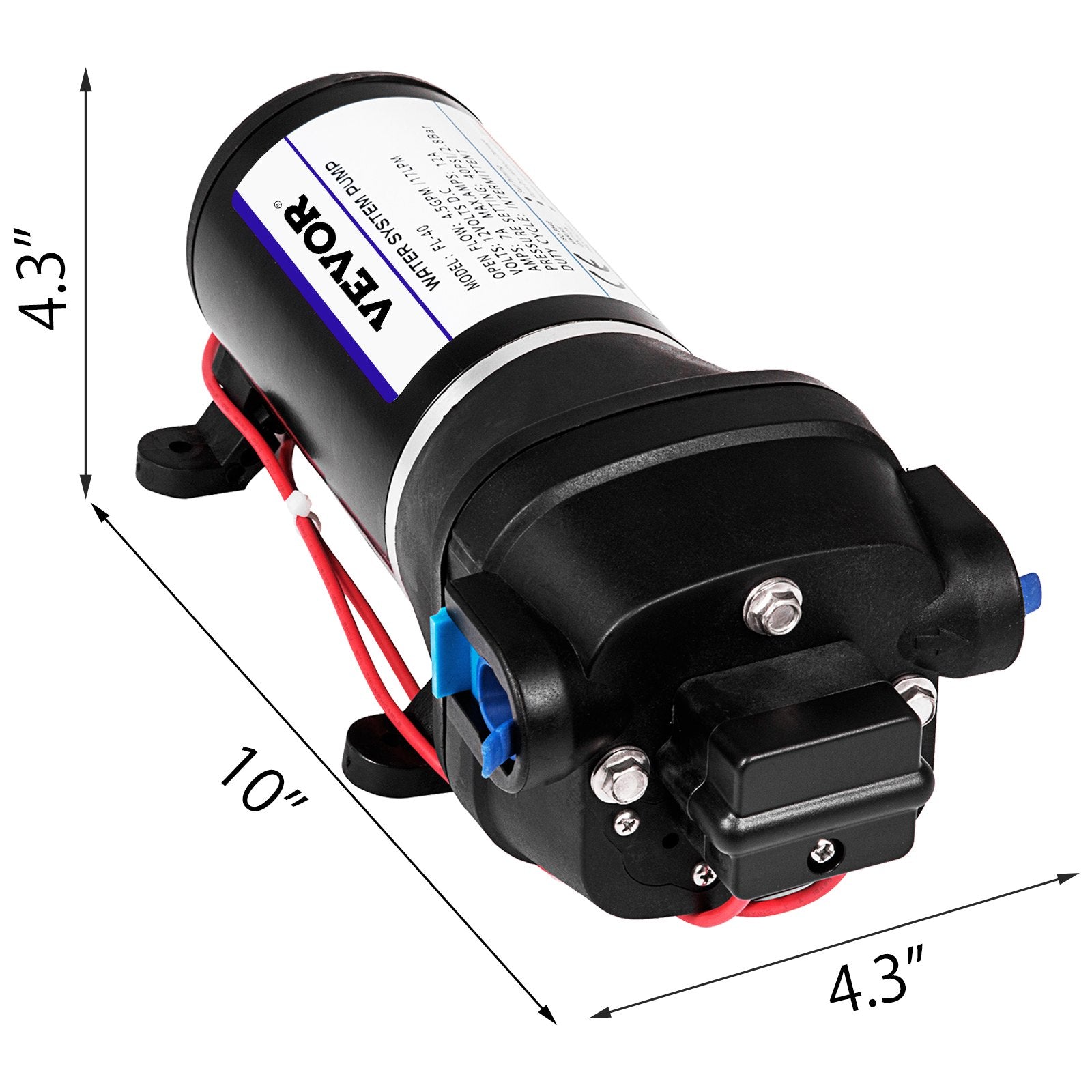 Fountain & Ponds Accessories: VEVOR Water Pressure Diaphragm Pump, 12V FL-40 High Pressure Diaphragm Water Pump, 40PSI Automatic Self Priming Water Pump, 17L/MIN Misting Booster Sprayer Diaphragm Pump for Caravan Boat RV Garden