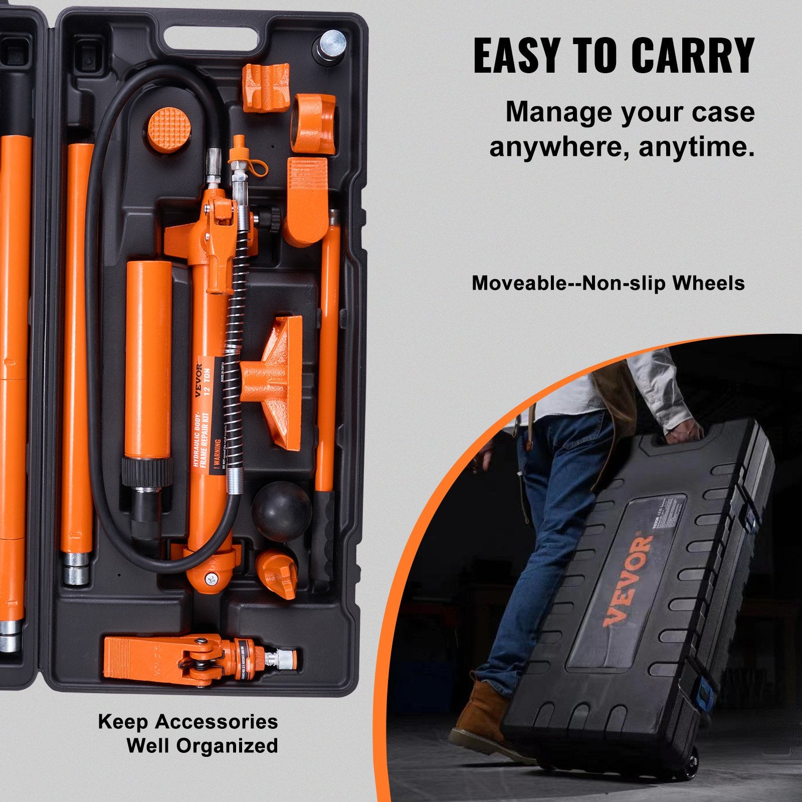 12 Ton Hydraulic Jack Air Pump Lift Ram Body Frame Porta Power Repair Kits