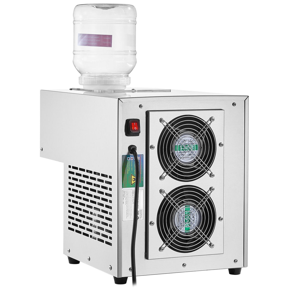 Commercial Snowflake Ice Machine, 375LBS/24H Snowflake Ice Maker, Stainless Steel Ice Shaver Machine, Electric Snow Cone Maker, Air Cooling System for Rapid Heat Dissipation, for Bakery, Cafe