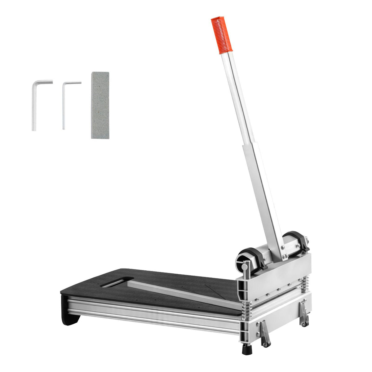 330mm Vinyl Floor Cutter, 12mm Thick Laminate Flooring Cutter with 15°/30°/45° Adjustable Angle Settings, Flexible Wheels, Telescoping Handle, Cuts Certain Engineered Wood, LVT,VCT,SPC,LVP,WPC