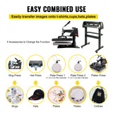 Audio Accessories: VEVOR 5 In1 12" X 15" (30 X 38cm) Heat Transfer Press + 28 Inch Vinyl Cutter Machine Kit Software