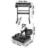 Audio Accessories: VEVOR 5 In1 12" X 15" (30 X 38cm) Heat Transfer Press + 28 Inch Vinyl Cutter Machine Kit Software