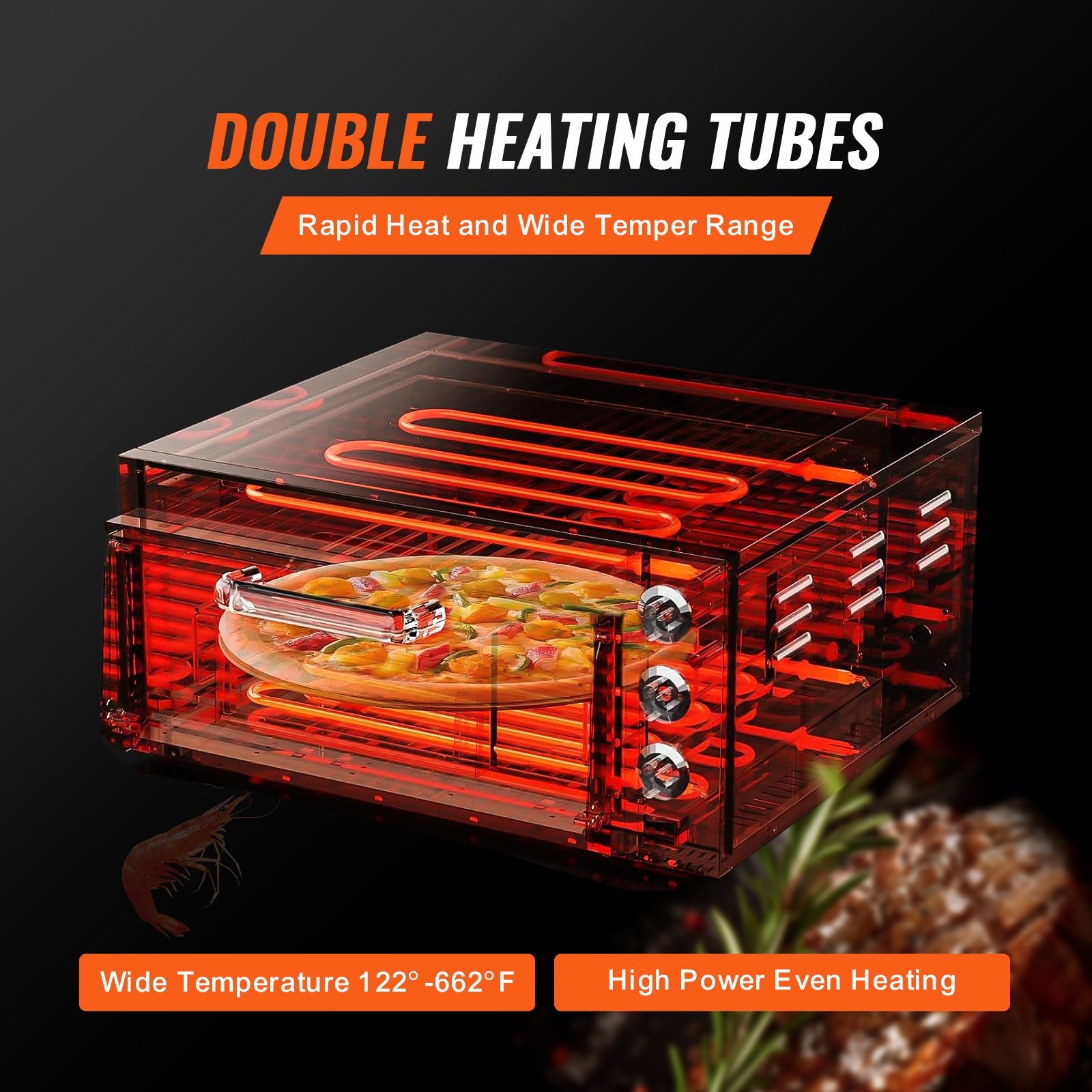Kitchen & Bathroom DIY: VEVOR Commercial Countertop Pizza Oven Electric Pizza Oven for 16" Pizza Indoor