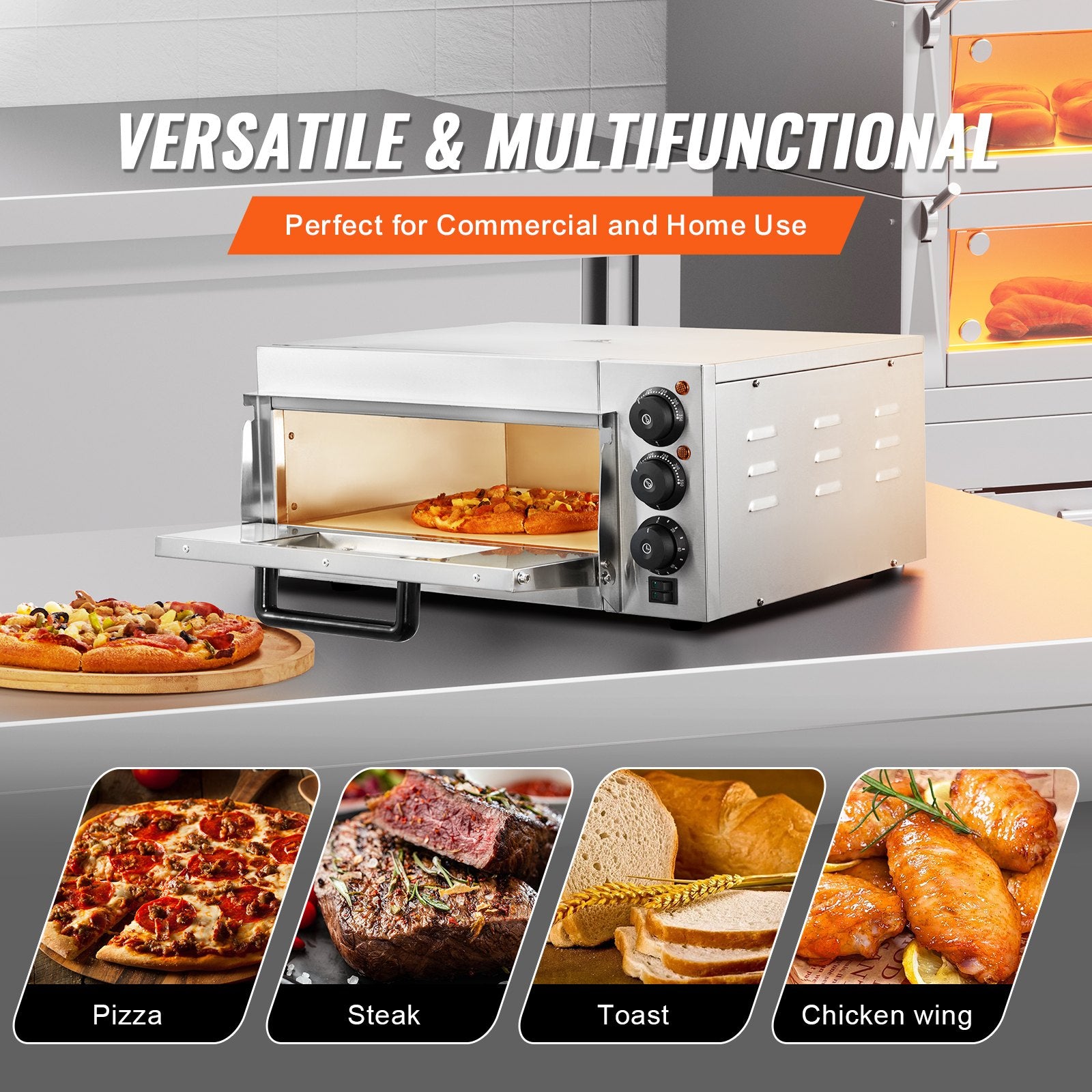 Kitchen & Bathroom DIY: VEVOR Commercial Countertop Pizza Oven Electric Pizza Oven for 16" Pizza Indoor