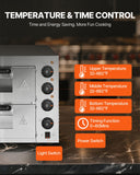 Bakeware & Accessories: VEVOR Commercial Pizza Oven Countertop, 14-Inch Double Deck Layer, Stainless Steel Electric Pizza Oven with Stone and Handle, Multipurpose Indoor Pizza Maker for Restaurant Home Pretzels Baked