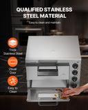 Bakeware & Accessories: VEVOR Commercial Pizza Oven Countertop, 14-Inch Double Deck Layer, Stainless Steel Electric Pizza Oven with Stone and Handle, Multipurpose Indoor Pizza Maker for Restaurant Home Pretzels Baked