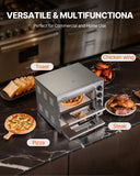 Bakeware & Accessories: VEVOR Commercial Pizza Oven Countertop, 14-Inch Double Deck Layer, Stainless Steel Electric Pizza Oven with Stone and Handle, Multipurpose Indoor Pizza Maker for Restaurant Home Pretzels Baked