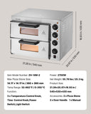 Bakeware & Accessories: VEVOR Commercial Pizza Oven Countertop, 14-Inch Double Deck Layer, Stainless Steel Electric Pizza Oven with Stone and Handle, Multipurpose Indoor Pizza Maker for Restaurant Home Pretzels Baked
