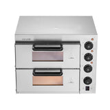 Bakeware & Accessories: VEVOR Commercial Pizza Oven Countertop, 14-Inch Double Deck Layer, Stainless Steel Electric Pizza Oven with Stone and Handle, Multipurpose Indoor Pizza Maker for Restaurant Home Pretzels Baked