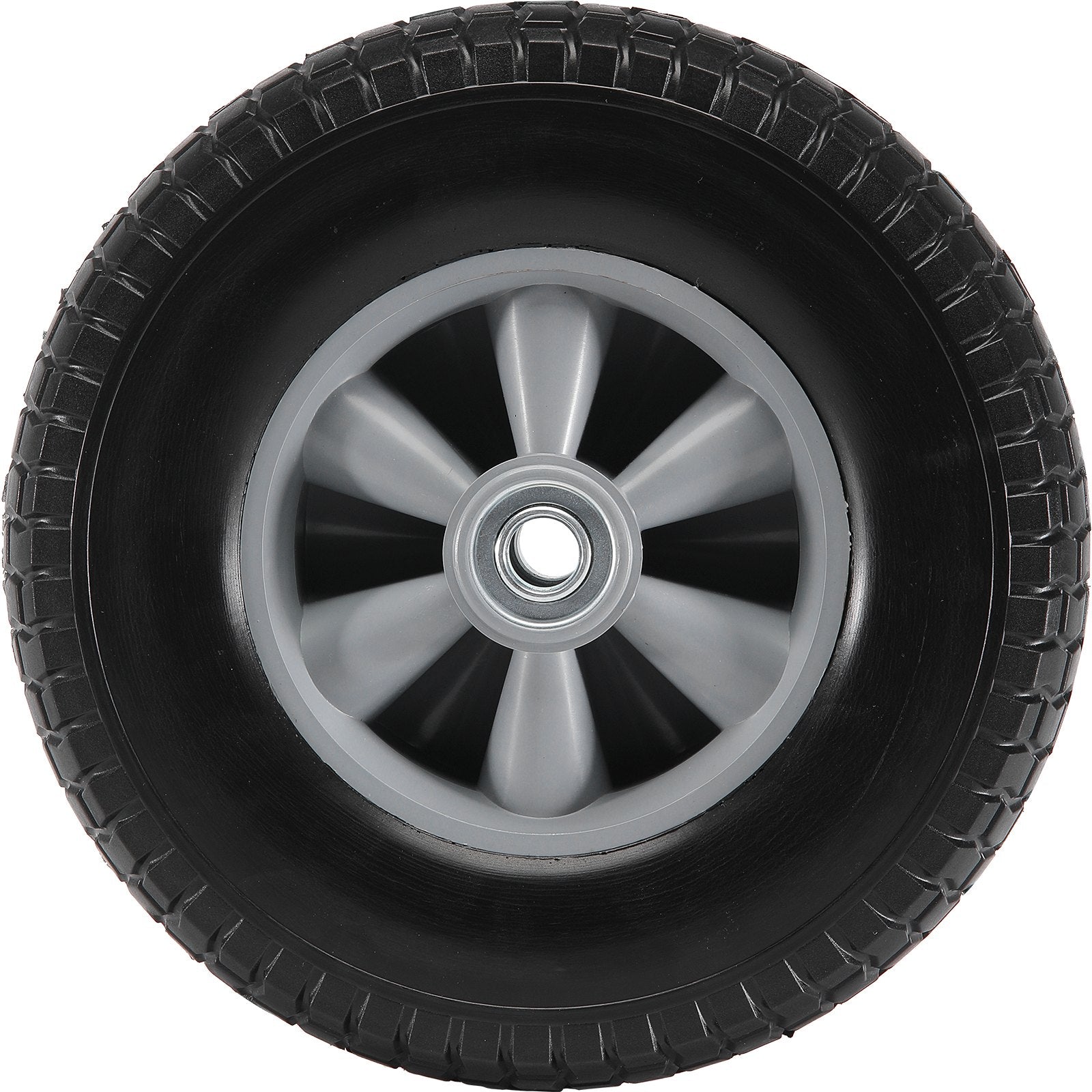 Automotive Parts: VEVOR Solid PU Run-Flat Tire Wheel, 254 mm, 2-Pack, 81.6 kg Dynamic Load, 99.8 kg Static Load, Flat Free Tubeless Tires and Wheels for Hand Truck, Utility Cart, Dollies, Garden Trailers, Various Carts