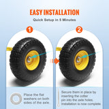 Automotive Parts: VEVOR Solid PU Run-Flat Tire Wheel, 254 mm, 2-Pack, 181.4 kg Dynamic Load, 204.1 kg Static Load, Flat Free Tubeless Tires and Wheels for Hand Truck, Utility Cart, Dolly, Garden Trailer, Various Carts