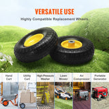 Automotive Parts: VEVOR Solid PU Run-Flat Tire Wheel, 254 mm, 2-Pack, 181.4 kg Dynamic Load, 204.1 kg Static Load, Flat Free Tubeless Tires and Wheels for Hand Truck, Utility Cart, Dolly, Garden Trailer, Various Carts
