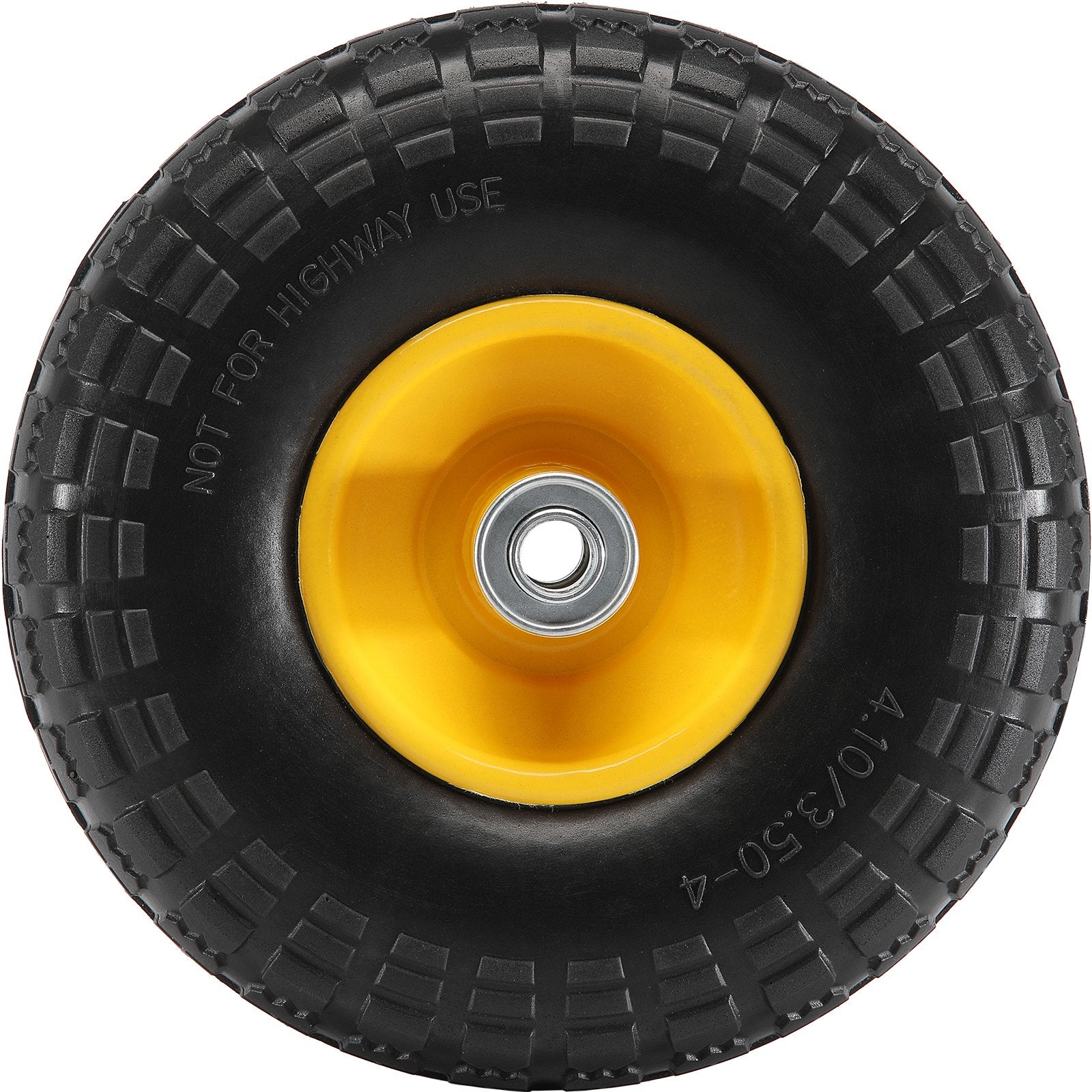 Automotive Parts: VEVOR Solid PU Run-Flat Tire Wheel, 254 mm, 2-Pack, 181.4 kg Dynamic Load, 204.1 kg Static Load, Flat Free Tubeless Tires and Wheels for Hand Truck, Utility Cart, Dolly, Garden Trailer, Various Carts