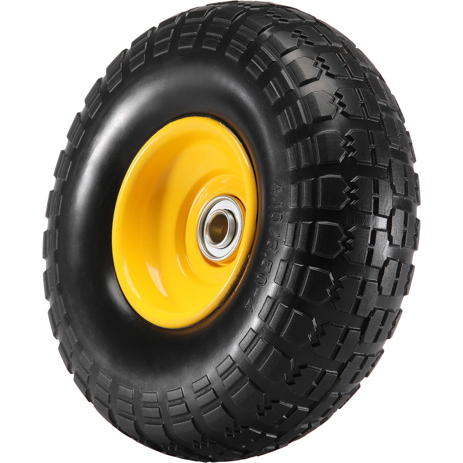 Automotive Parts: VEVOR Solid PU Run-Flat Tire Wheel, 254 mm, 2-Pack, 181.4 kg Dynamic Load, 204.1 kg Static Load, Flat Free Tubeless Tires and Wheels for Hand Truck, Utility Cart, Dolly, Garden Trailer, Various Carts