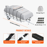 Boating Accessories: VEVOR Pontoon Boat Cover 800D Waterproof Trailerable 23-24 ft with Storage Bag
