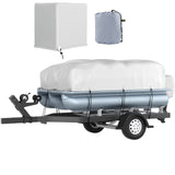 Boating Accessories: VEVOR Pontoon Boat Cover, Fit for 17\'-20\' Boat, Heavy Duty 600D Marine Grade Oxford Fabric, UV Resistant Waterproof Trailerable Boat Cover with 2 Support Poles and 7 Wind-Proof Straps, Gray