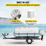 Boating Accessories: VEVOR Pontoon Boat Cover, Fit for 17\'-20\' Boat, Heavy Duty 600D Marine Grade Oxford Fabric, UV Resistant Waterproof Trailerable Boat Cover with 2 Support Poles and 7 Wind-Proof Straps, Gray
