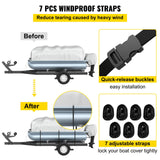 Boating Accessories: VEVOR Pontoon Boat Cover, Fit for 17\'-20\' Boat, Heavy Duty 600D Marine Grade Oxford Fabric, UV Resistant Waterproof Trailerable Boat Cover with 2 Support Poles and 7 Wind-Proof Straps, Gray